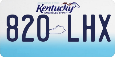 KY license plate 820LHX