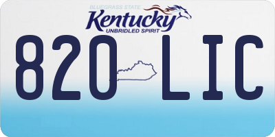 KY license plate 820LIC