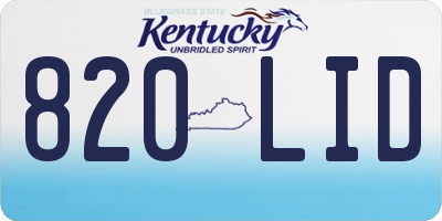 KY license plate 820LID