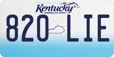 KY license plate 820LIE