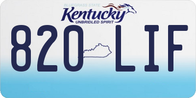 KY license plate 820LIF