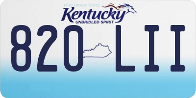 KY license plate 820LII