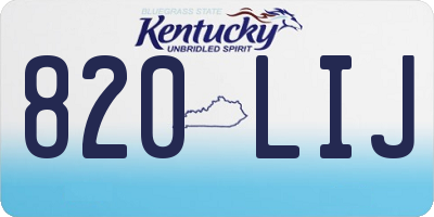 KY license plate 820LIJ