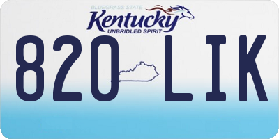 KY license plate 820LIK
