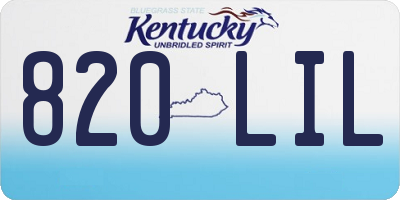 KY license plate 820LIL