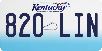 KY license plate 820LIN