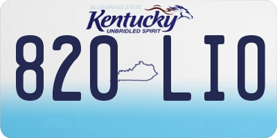 KY license plate 820LIO
