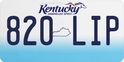KY license plate 820LIP
