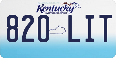 KY license plate 820LIT