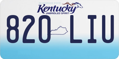 KY license plate 820LIU