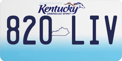 KY license plate 820LIV