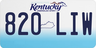 KY license plate 820LIW