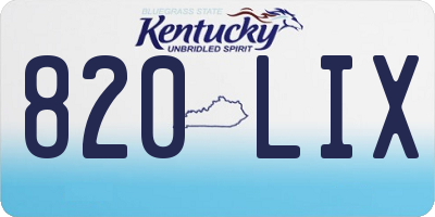 KY license plate 820LIX