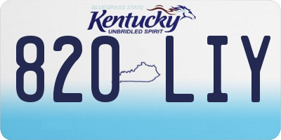 KY license plate 820LIY