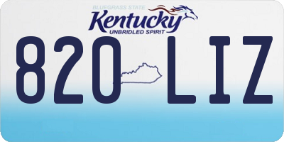 KY license plate 820LIZ