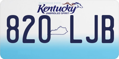 KY license plate 820LJB