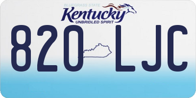 KY license plate 820LJC