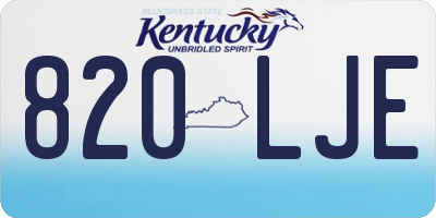 KY license plate 820LJE