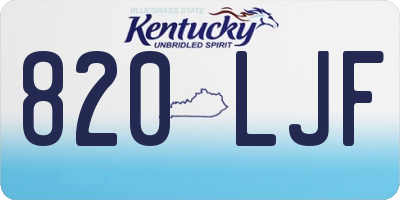 KY license plate 820LJF