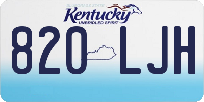 KY license plate 820LJH
