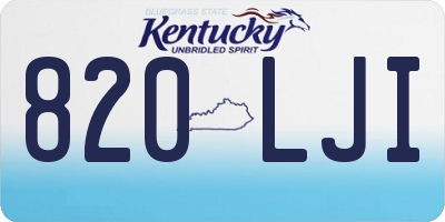 KY license plate 820LJI