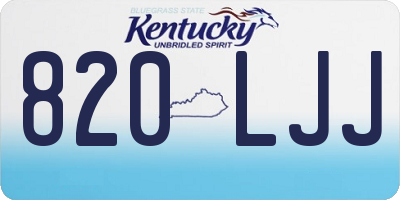 KY license plate 820LJJ