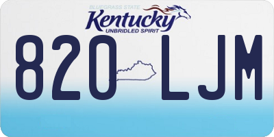 KY license plate 820LJM