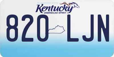 KY license plate 820LJN