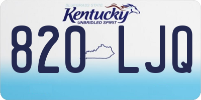 KY license plate 820LJQ