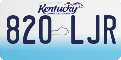 KY license plate 820LJR
