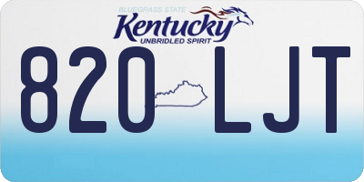 KY license plate 820LJT