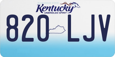KY license plate 820LJV