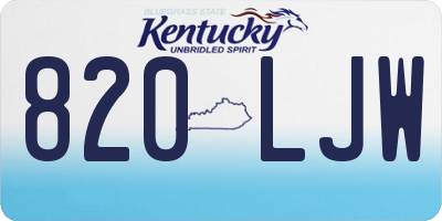 KY license plate 820LJW