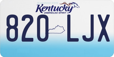 KY license plate 820LJX