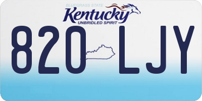 KY license plate 820LJY