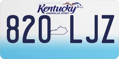 KY license plate 820LJZ