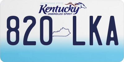 KY license plate 820LKA