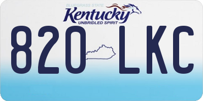 KY license plate 820LKC