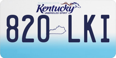 KY license plate 820LKI