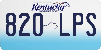 KY license plate 820LPS