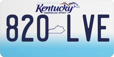 KY license plate 820LVE