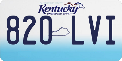 KY license plate 820LVI
