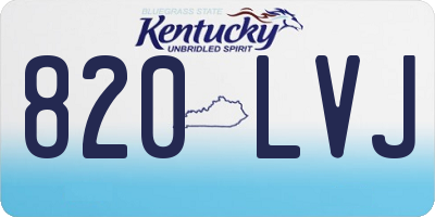 KY license plate 820LVJ