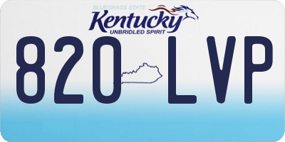 KY license plate 820LVP