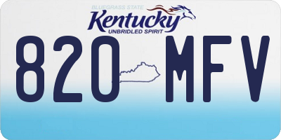 KY license plate 820MFV