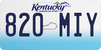 KY license plate 820MIY