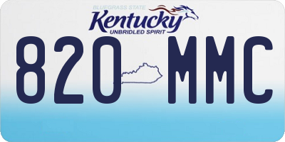 KY license plate 820MMC