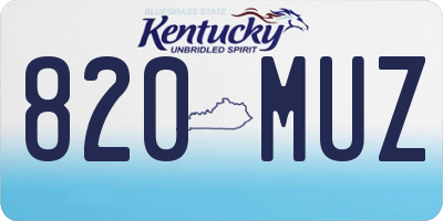 KY license plate 820MUZ