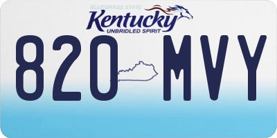 KY license plate 820MVY