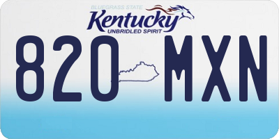 KY license plate 820MXN